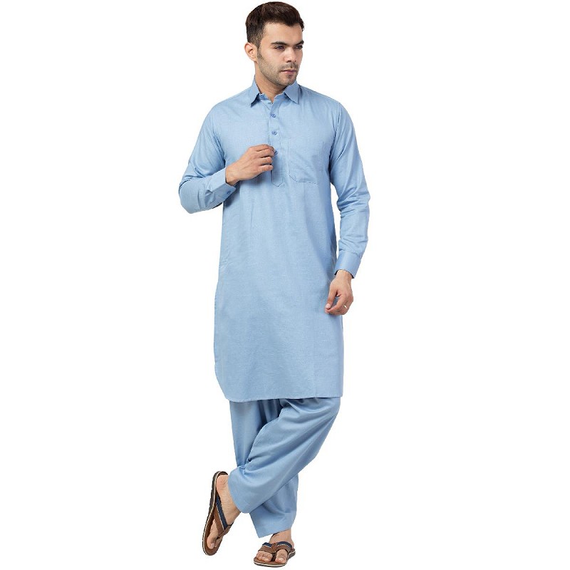 Sky blue pathani new arrivals suit